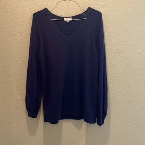 Navy blue fuzzy sweater